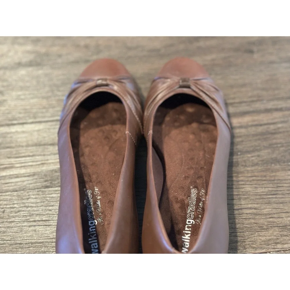Walking Cradles Casual Flats Tobacco Brown Leather Women's Size 10 Office‎ Work